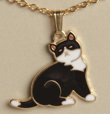 Fine Enamels Jewelry Cat Necklace - No Box