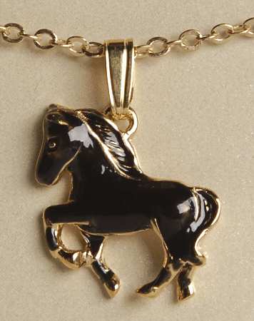 Fine Enamels Jewelry Horse Black - No Box