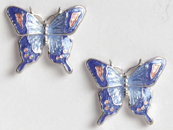 Fine Enamels Jewelry Butterfly-Blue - No Box