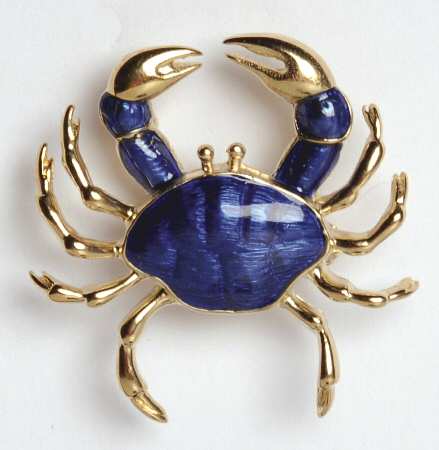 Fine Enamels Jewelry Crab-Blue - No Box