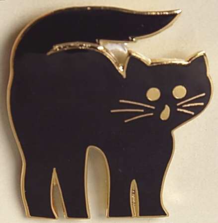 Fine Enamels Jewelry Black Cat Halloween - Boxed