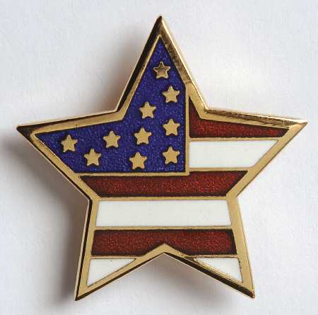 Fine Enamels Jewelry Patriotic Star - No Box
