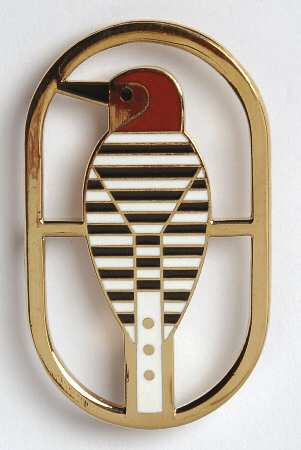 Fine Enamels Jewelry Woodpecker-Charley Harper - No Box