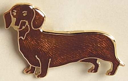 Fine Enamels Jewelry Dachshund-Brown - No Box