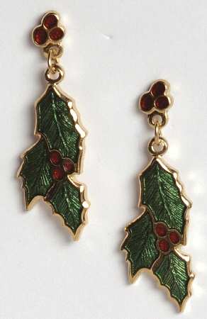 Fine Enamels Jewelry Holly Berries - No Box
