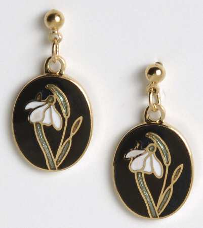 Fine Enamels Jewelry Snowdrop-Black - No Box