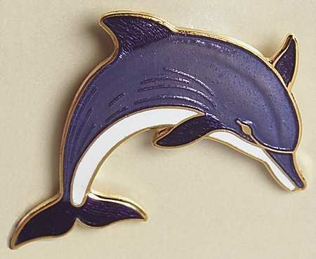 Fine Enamels Jewelry Dolphin-Blue & White - No Box