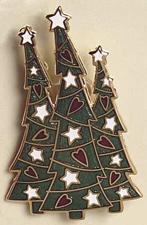 Fine Enamels Jewelry Christmas Tree & Stars - No Box