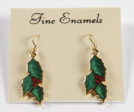 Fine Enamels Jewelry Holly Berries - No Box