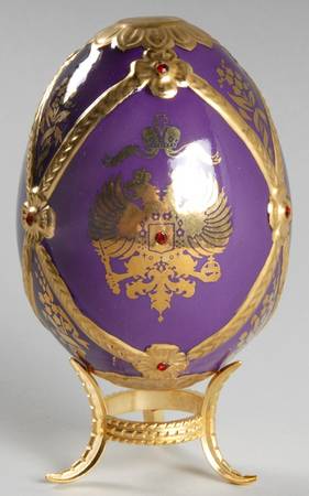 Faberge Imperial Jeweled Egg Collection Imperial Crest-Purple - No Box
