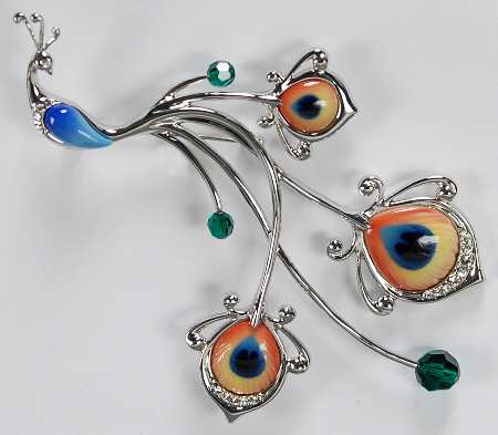 Franz Jewelry Proud Peacock Pin - No Box