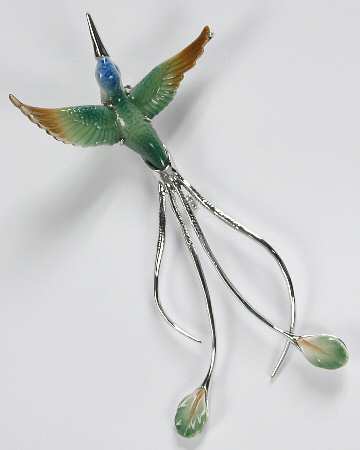 Franz Jewelry Long Tail Hummingbird Pin - No Box