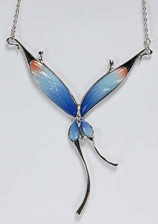 Franz Jewelry Butterfly Blue-Necklace - Boxed