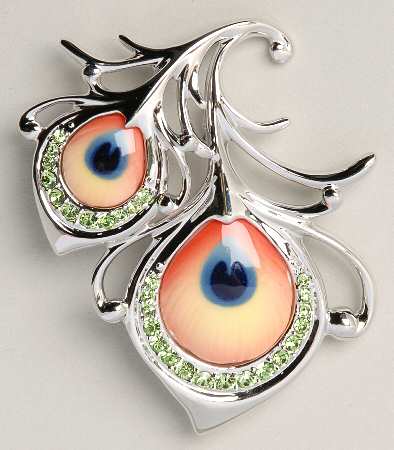 Franz Jewelry Proud Peacock Pin Small - No Box