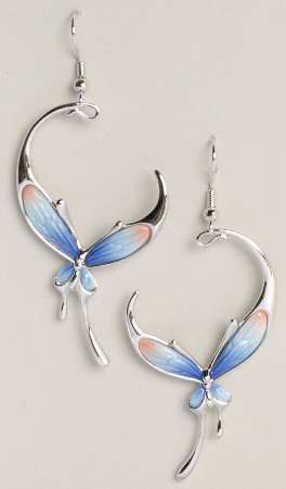 Franz Jewelry Butterfly Blue-Earrings - Boxed