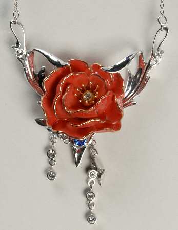 Franz Jewelry Peony Necklace - Boxed