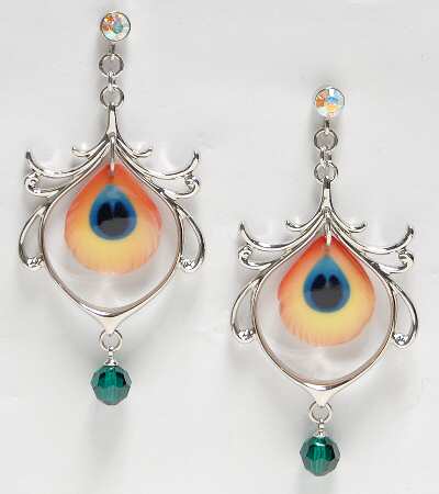 Franz Jewelry Proud Peacock Earrings - Boxed