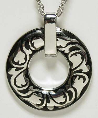Fine Enamels Sterling Roman Circle-Black - No Box