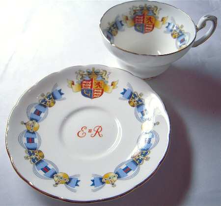 Foley Royalty Commemorative Giftware Elizabeth Ii Coronation Cup & Saucer - No Box