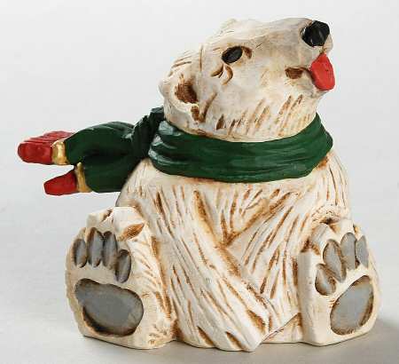 David Frykman Figurines Sitting Bear-Green Scarf - No Box