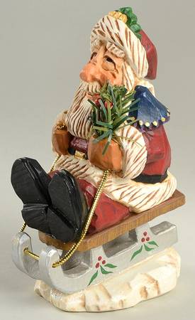Christmas Figurines Santa On Sled - No Box