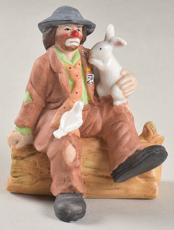 Emmett Kelly Jr Collection Mniatures Log With Animals-With Rabbit - No Box