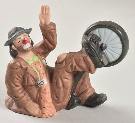 Emmett Kelly Jr Collection Mniatures Black Unicycle-Sitting - Boxed