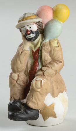 Emmett Kelly Jr Collection Mniatures Entertainer Sitting- 3 Balloons - No Box