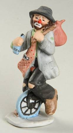 Emmett Kelly Jr Collection Mniatures Blue Unicycle-Soda - No Box