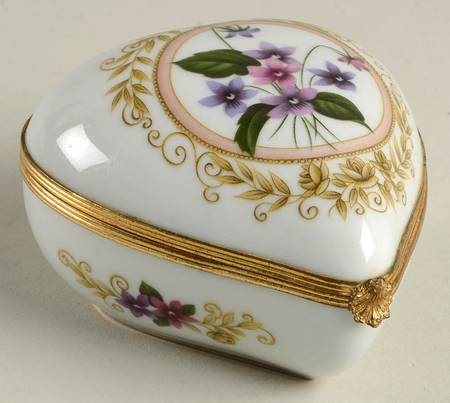 Limoges Boxes Floral Heart Box-Large - No Box