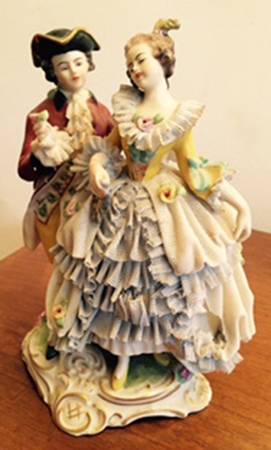 Dresden Lace Figurines Courting Couple - No Box