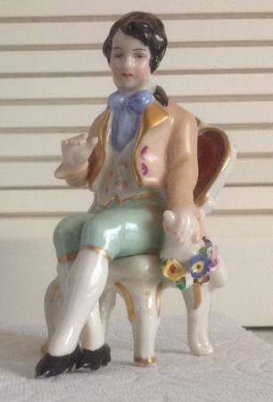 Dresden Lace Figurines Man With Bouquet - No Box