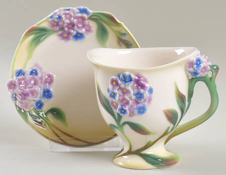 Floral Cup & Saucer Forget Me Not Flower Cup & Saucer - Boxed