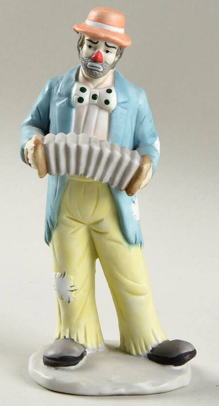 Emmett Kelly Jr-Open Edition Figurines Blue Coat Playing Accordion - No Box