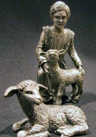 A Child Is Born Nativity Shepherd & Lamb - No Box