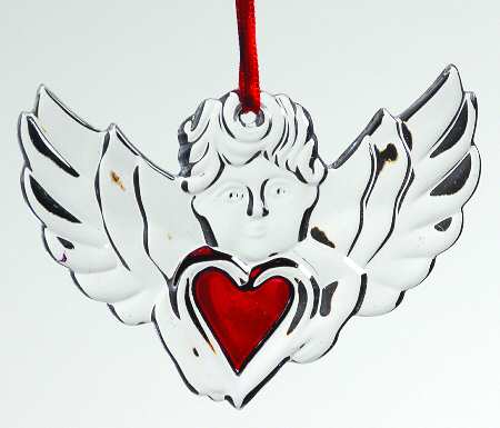 Galway Annual Christmas Ornament Cherub W/ Red Heart - Boxed