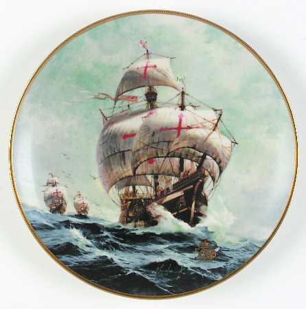 Columbus Discovers America-500th Anniversary Under Full Sail - With Box