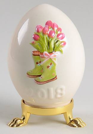Goebel Easter Egg Flowers In Boots - Boxed
