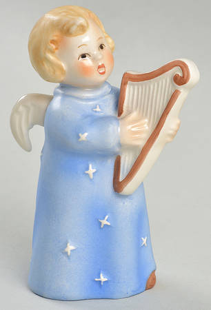 Goebel Figurines Angel Blue With Harp - No Box
