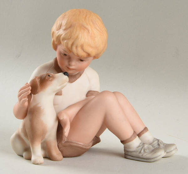 Goebel Figurines Boy With Dog - No Box