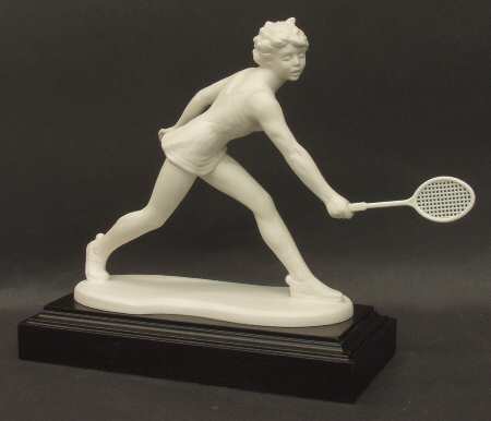 All White Figurines Girl Playing Tennis-Matte - Boxed