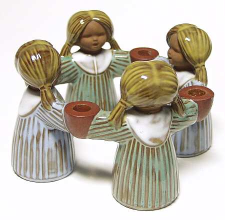 Religious Figurines (HX Mark) Four Girl Candle Ring - No Box