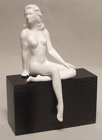 All White Figurines Female Nude On Base-Matte - Boxed
