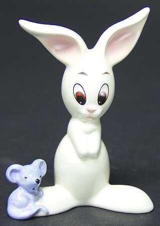 Animals-Figurines Bunny With Little Blue Mouse - Boxed