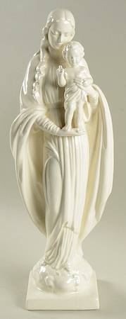 All White Figurines Madonna And Child-Glossy - Boxed