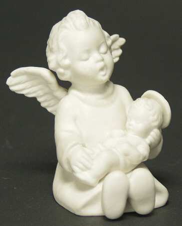 All White Figurines Angel Holding Jesus-Matte - No Box