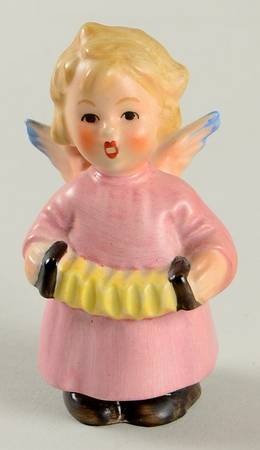 Religious Figurines (HX Mark) Angel With Accordion-Pink - No Box