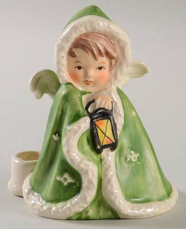 Goebel Figurines Angel Green Coat Candle Holder - No Box