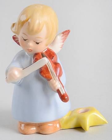 Religious Figurines (HX Mark) Angel W/ Violin Candle Holder - No Box