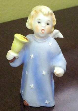 Goebel Figurines Angel With Bell Blue - Boxed